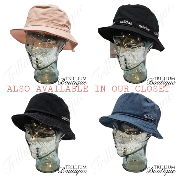 ADIDAS Unisex Originals Washed Bucket Leaf Hat Black / White Logo OSFA - Picture 5 of 6